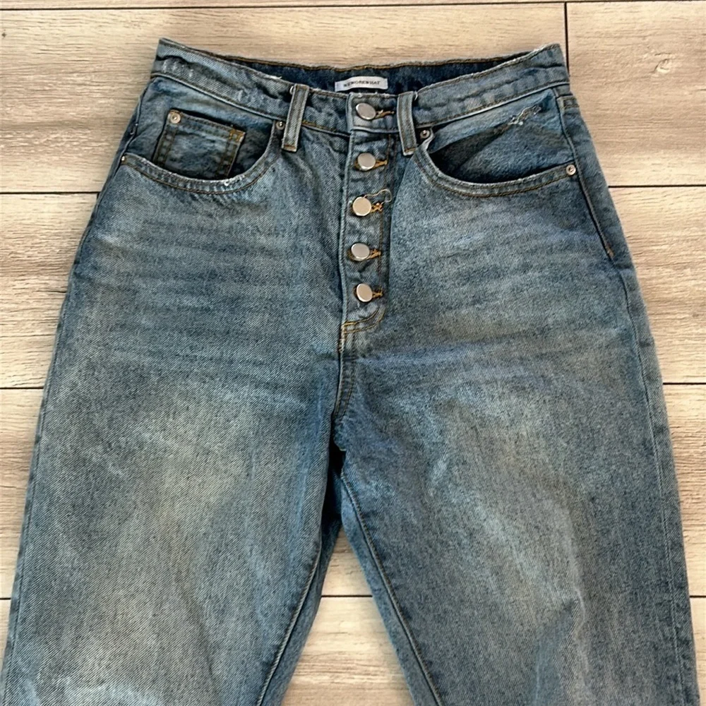 WEWOREWHAT button fly skinny tapered jeans size 26